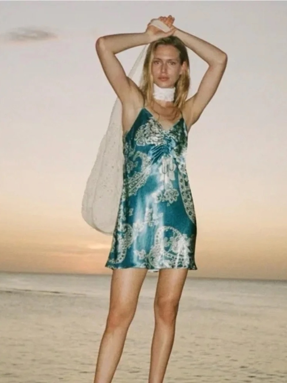 Zara Printed Satin Effect Dress